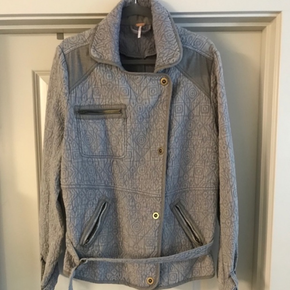 Free People Quilted Moto/Military Style Jacket